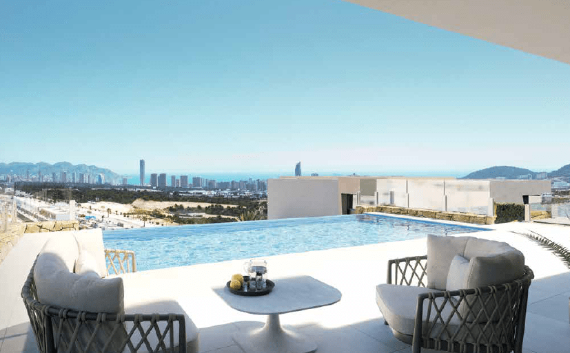 city view, terrace, sea view, pool