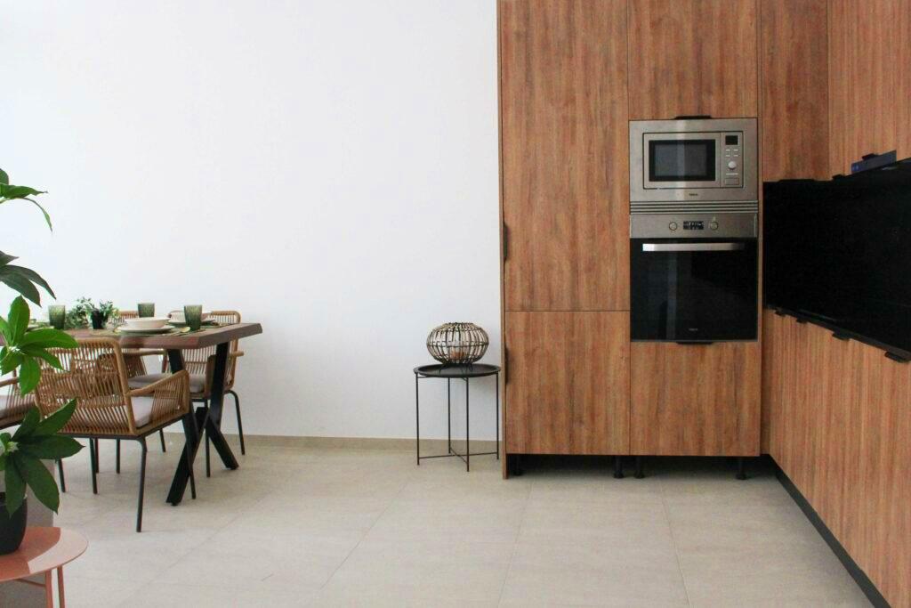kitchen, living room