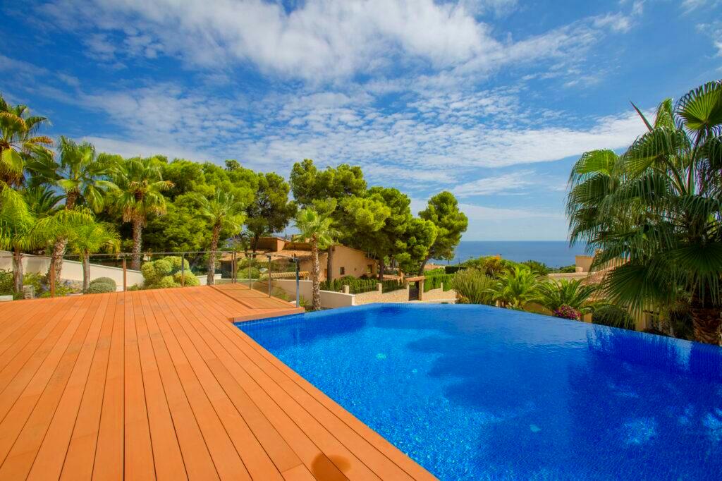 villa, pool, terrace, sea view
